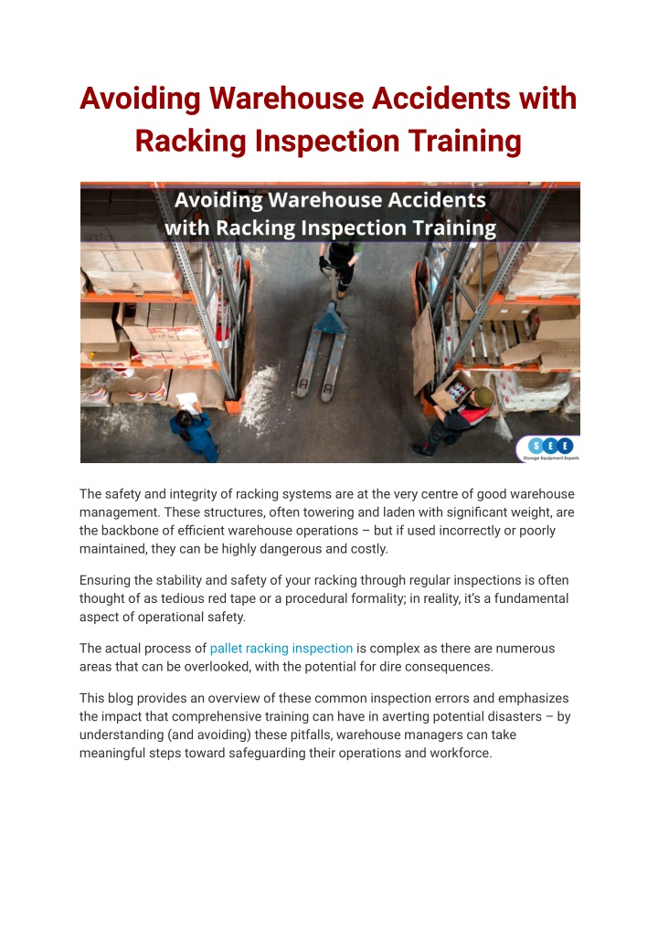 avoiding warehouse accidents with racking n.w