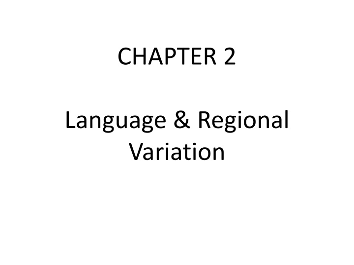 Language Variation in Different Regions