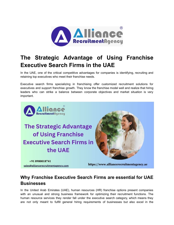the strategic advantage of using franchise n.w