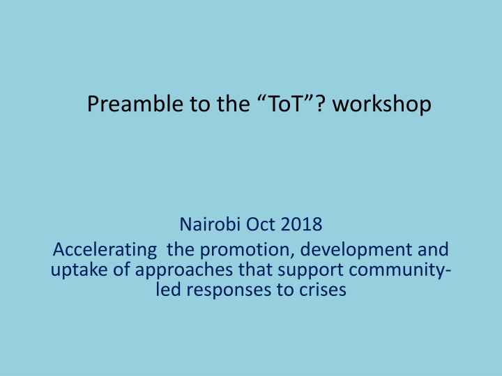 Accelerating Community-Led Crisis Responses Workshop