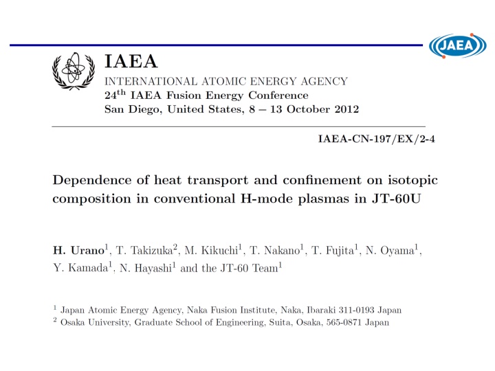 Hydrogen Isotope Influence on H-Mode Confinement in Fusion Plasmas