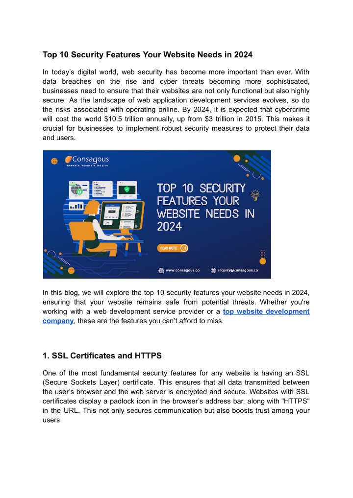 top 10 security features your website needs n.w