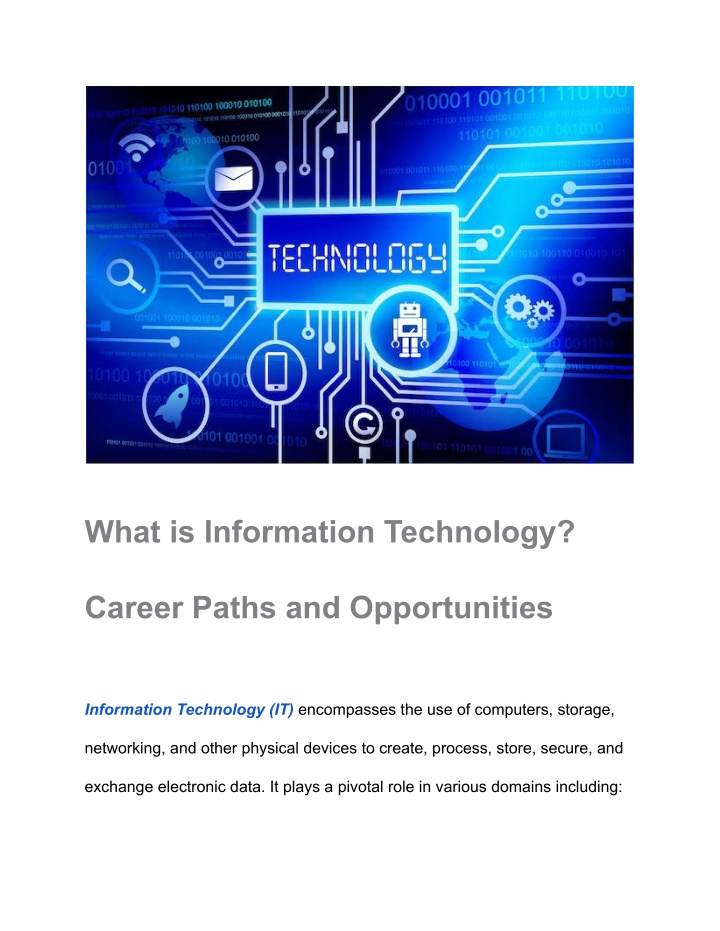 What is Information Technology_ Career Paths and Opportunities PPT ...