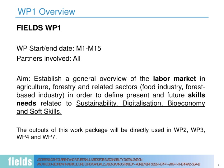 Addressing Current and Future Skill Needs in Agriculture: European Skills Agenda and Strategy