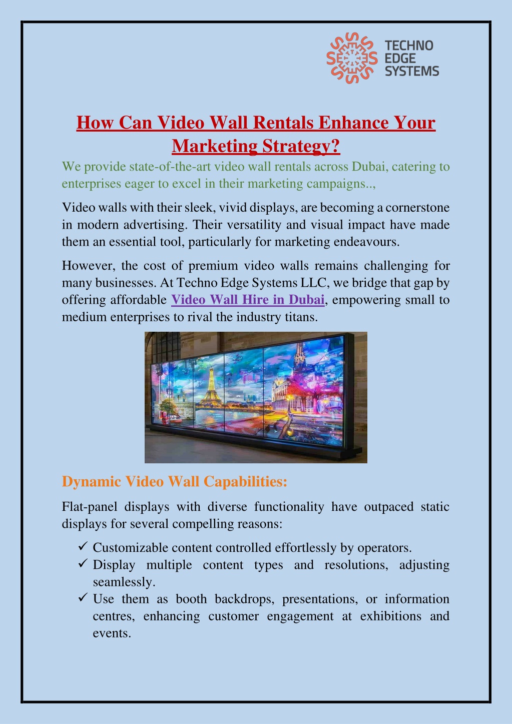 how can video wall rentals enhance your marketing l.w