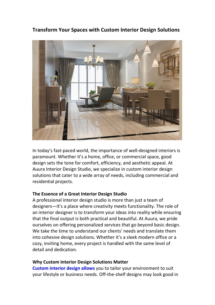 transform your spaces with custom interior design n.w