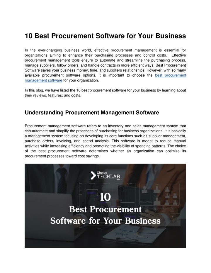 10 best procurement software for your business n.w