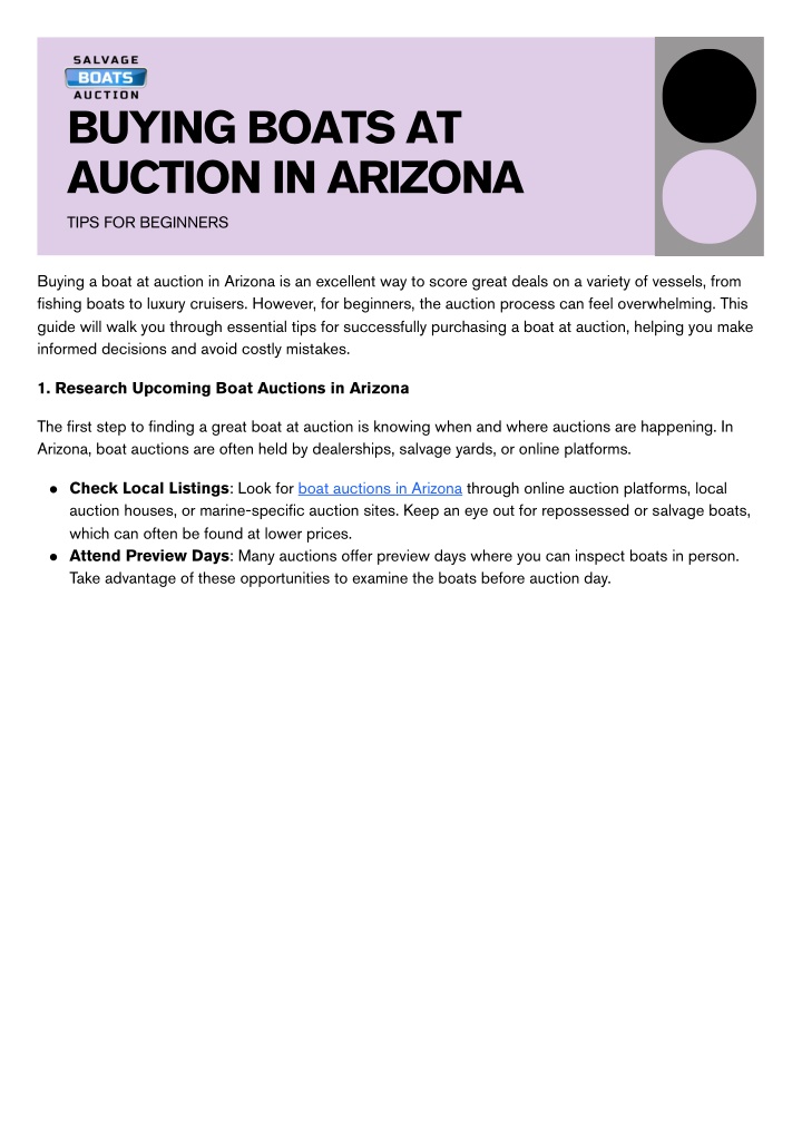 buying boats at auction in arizona n.w