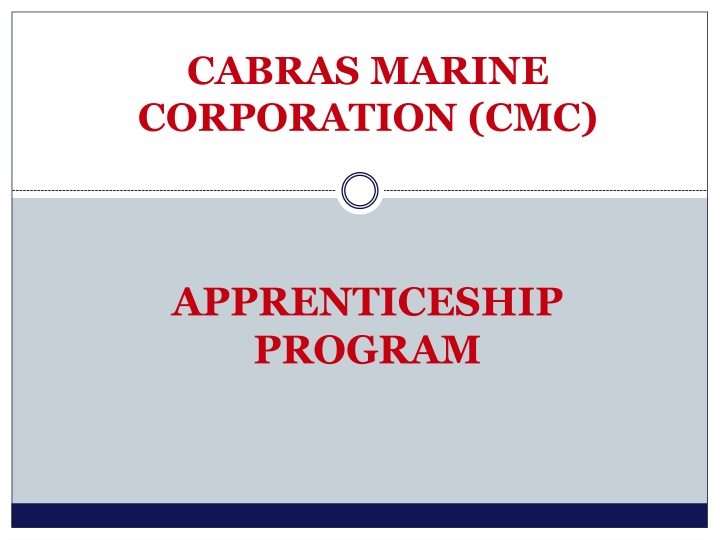 Cabras Marine Corporation (CMC) Apprenticeship Program Overview