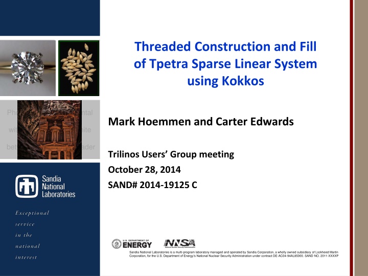 Threaded Construction and Fill of Tpetra Sparse Linear System Using Kokkos