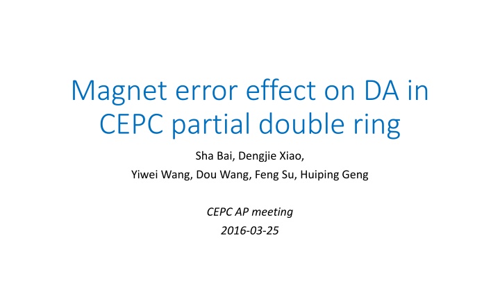 Analysis of Magnet Errors in CEPC and LEP: Impact on Accelerator Performance