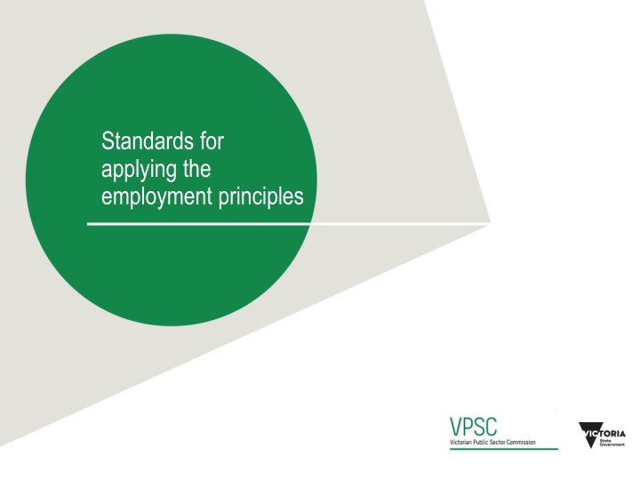 Employment Principles: Standards and Guidelines for Application