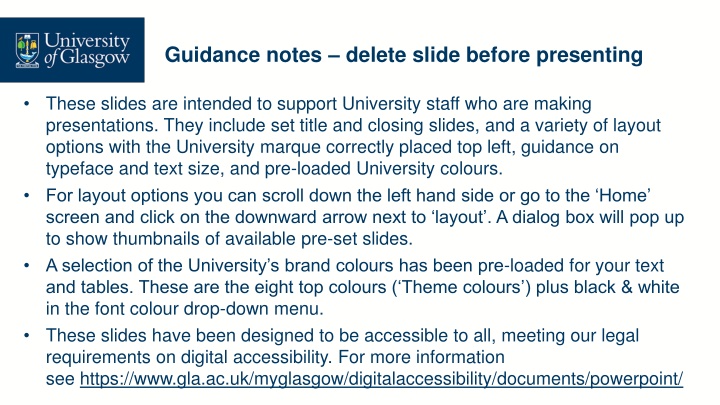 University Presentation Slide Design Guidance