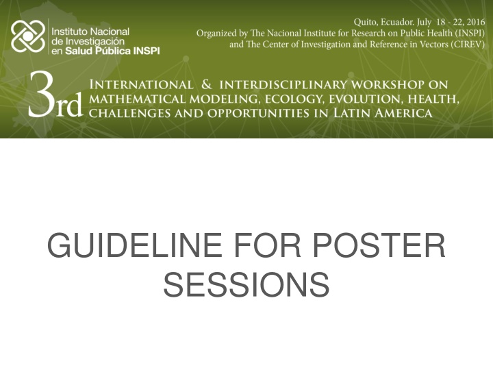 Guidelines for Poster Sessions at IIWEE Workshop