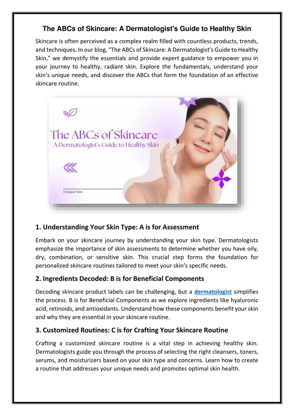 the abcs of skincare a dermatologist s guide n.