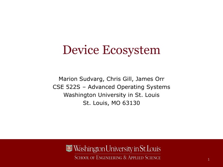Evolution of Device Ecosystems and Connectivity Technologies
