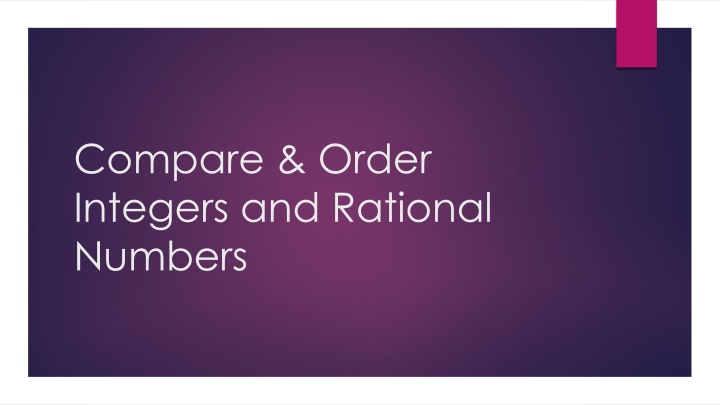 Integers and Rational Numbers Through Examples