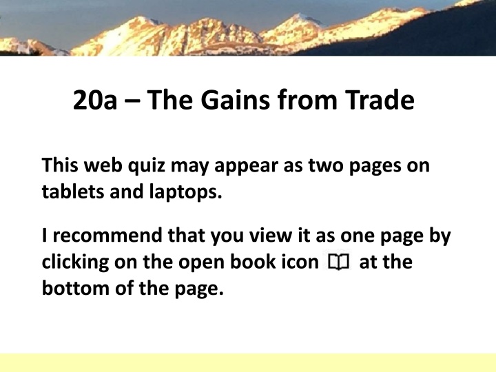 The Gains from Trade Through Comparative Advantage