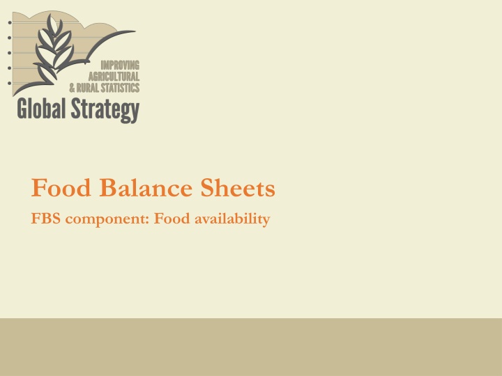 Food Availability in Food Balance Sheets