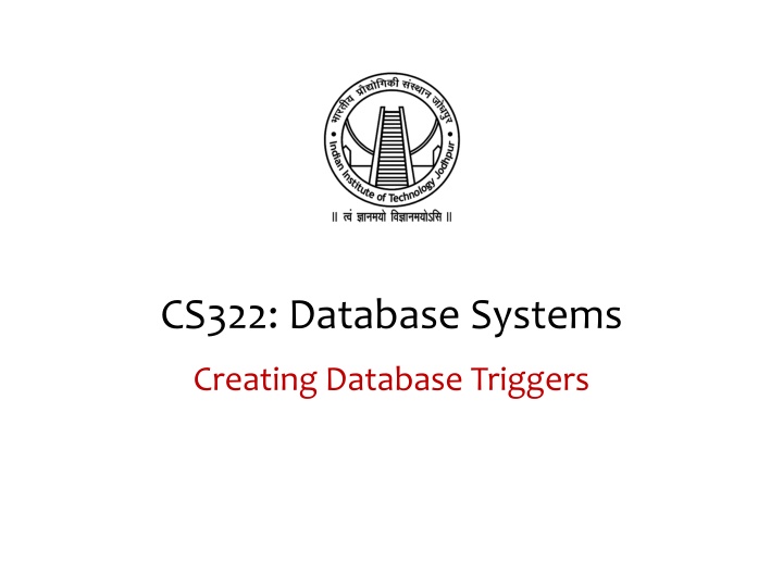 Introduction to Database Triggers in CS322