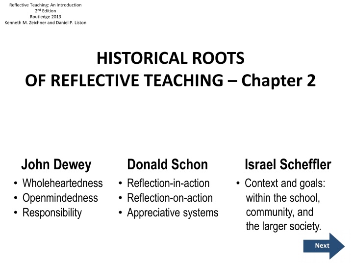 Historical Roots of Reflective Teaching: Dewey and Schon's Perspectives