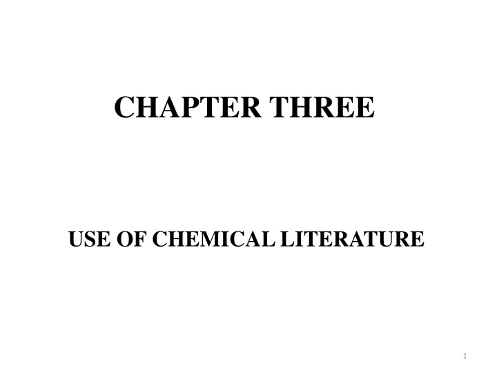 The Importance of Chemical Literature in Research