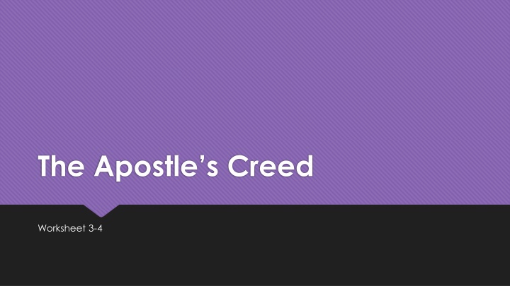 God the Son: The Apostles' Creed Worksheet