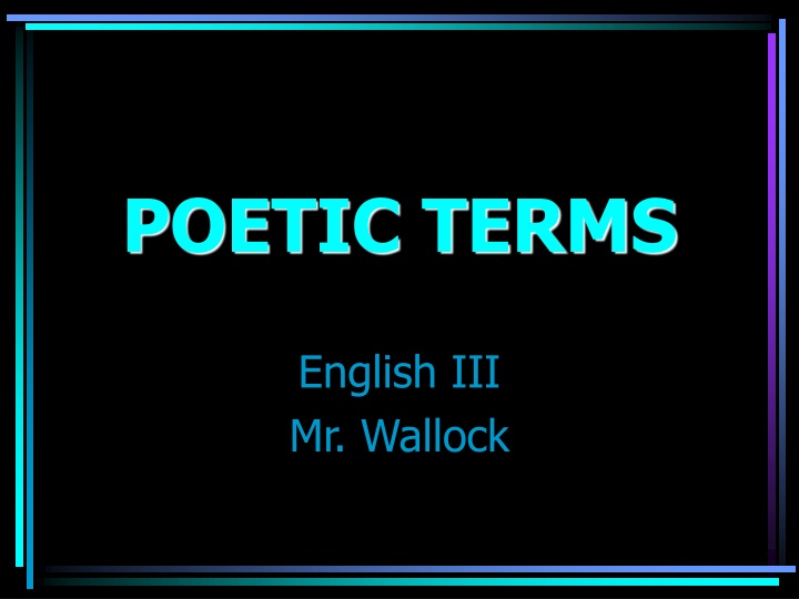 Poetic Terms in English Literature
