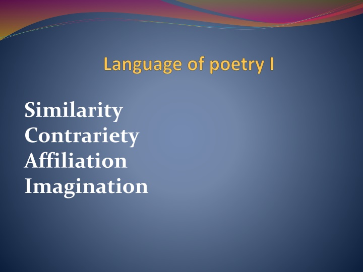 Imagery and Figures of Speech