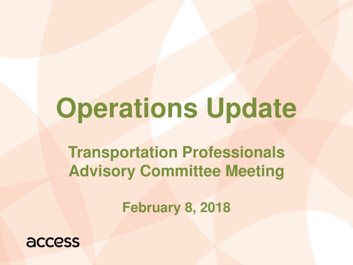 Transportation Performance Report January 2018