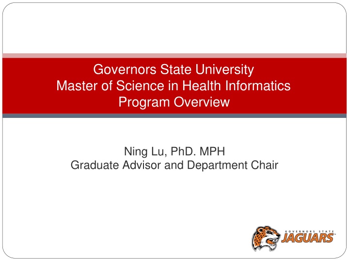 Governors State University Master of Science in Health Informatics Program Overview
