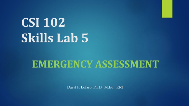 Emergency Assessment Guide for Medical Professionals