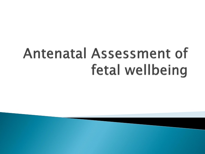 Antenatal Assessment for Fetal Health Monitoring