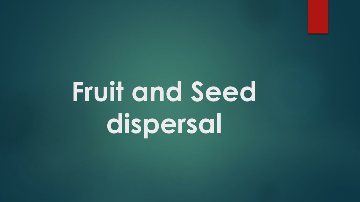Plant Reproduction: Pollination and Seed Dispersal Mechanisms