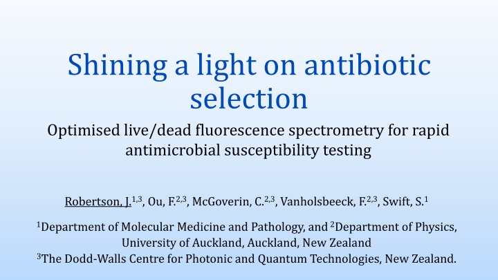 Optimised Live/Dead Fluorescence Spectrometry for Antimicrobial Susceptibility Testing