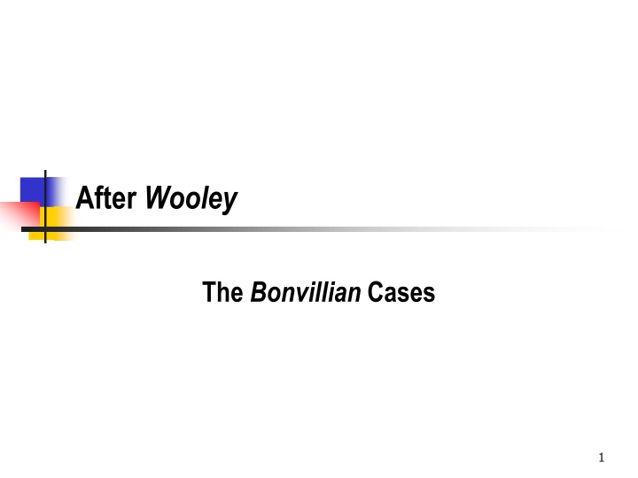 Legal Cases Overview: Wooley v. Bonvillian Cases Analysis