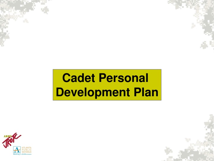 Cadet Personal Development Plan Overview