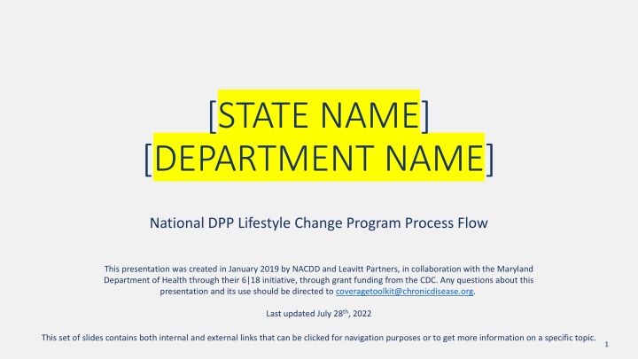 National DPP Lifestyle Change Program Process Overview