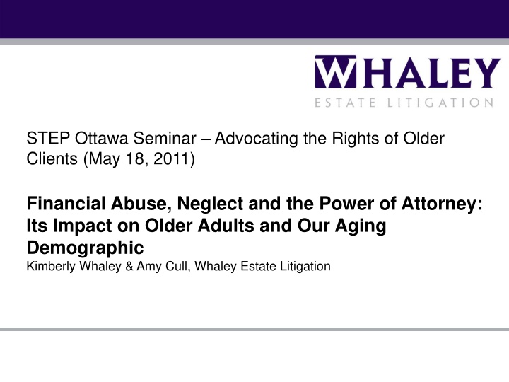The Impact of Financial Abuse and Neglect in Older Adults
