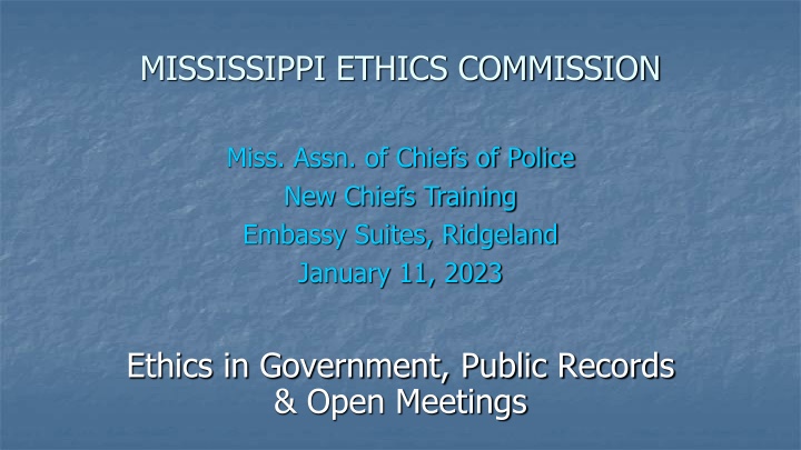 Mississippi Ethics Commission - Ensuring Transparency and Accountability in Government