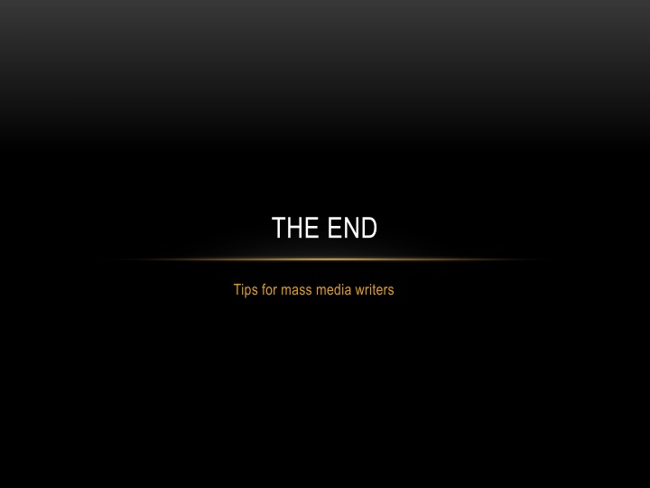 Crafting Memorable Endings for Mass Media Writers
