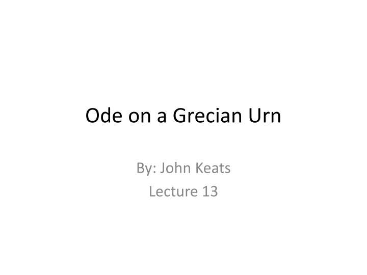 John Keats's Negative Capability Theory in 