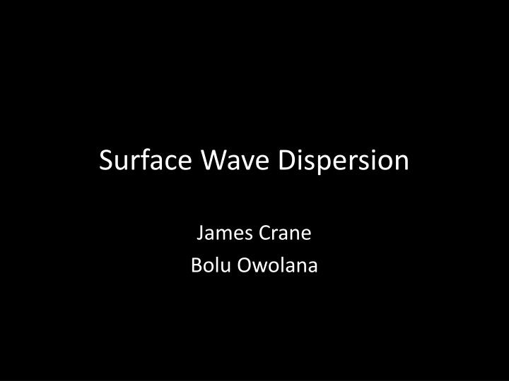 Surface Wave Dispersion in Seismic Exploration