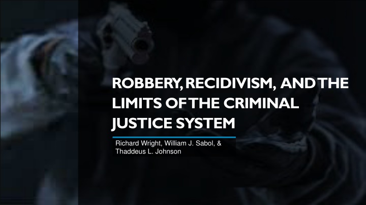 Robbery, Recidivism, and the Criminal Justice System
