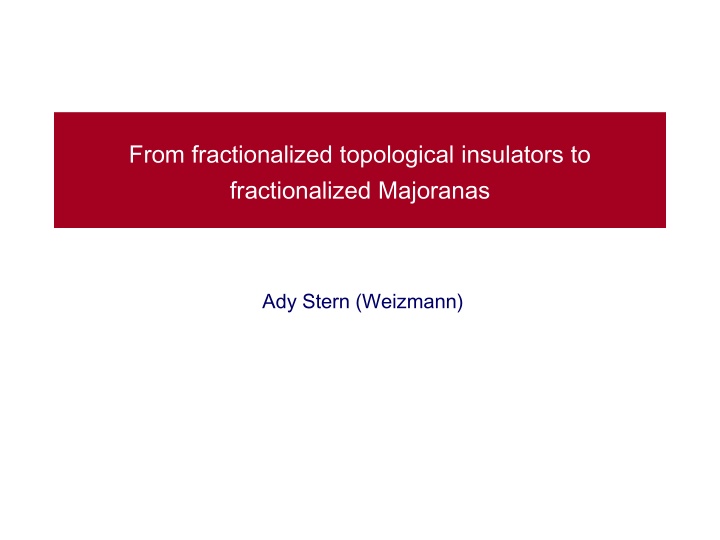 Fractionalized Topological Insulators and Majoranas