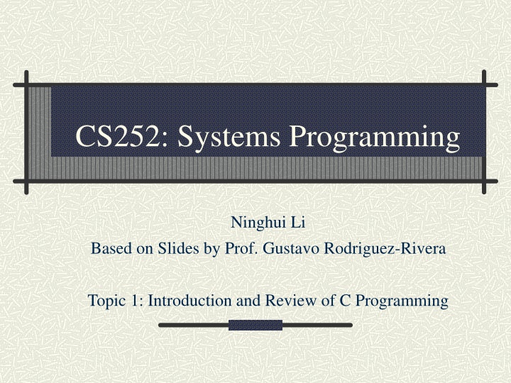 CS252 Systems Programming Course Overview