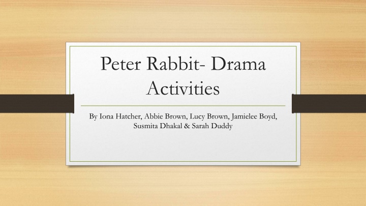 Peter Rabbit Drama Activities: A Tale of Mischievous Adventures