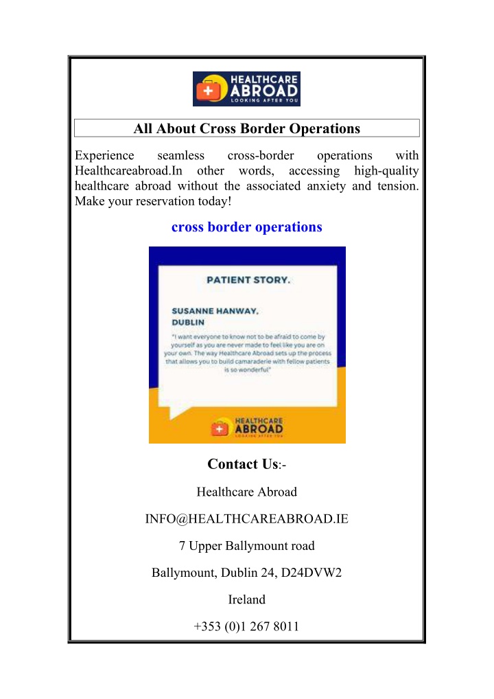 all about cross border operations n.w