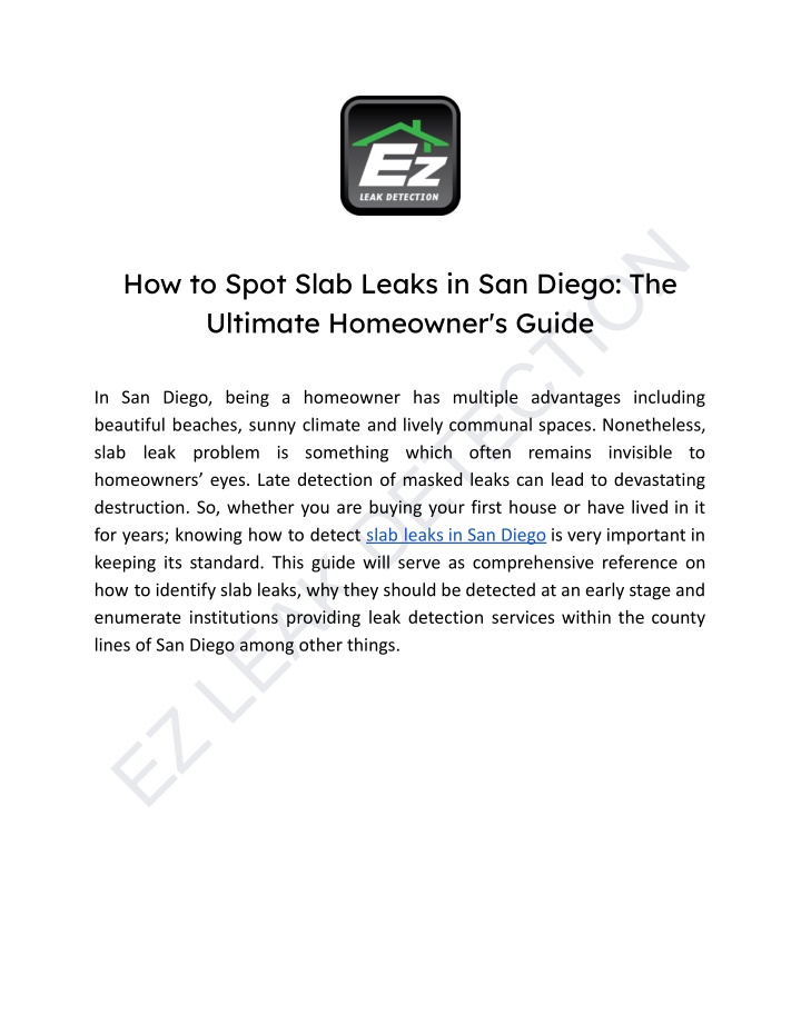 ez leak detection n.w
