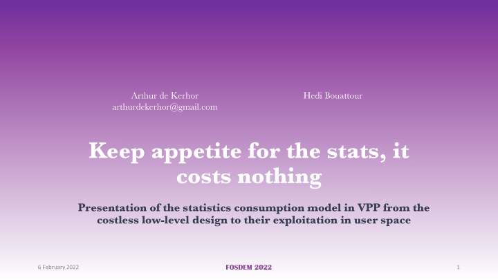 Statistics Model in VPP for Enhanced Networking Performance